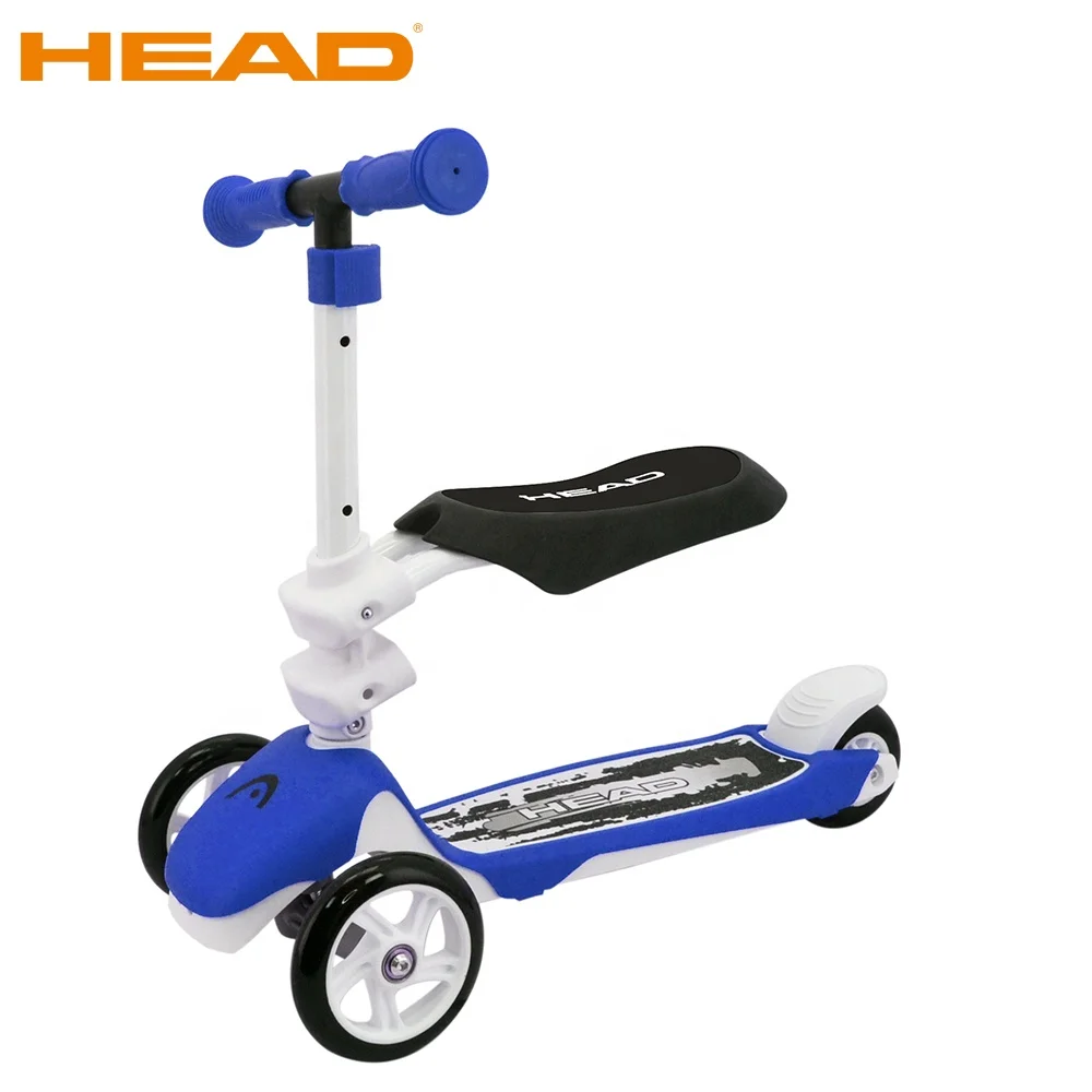 HEAD Mini Kickboard Adjustable Height PU Flashing Wheels Children Child 3 In 1 Kids Kick Scooter with saddle