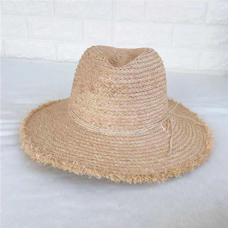 Wholesale Hand weaving Lifeguard hollow straw Fedora Hat For Men