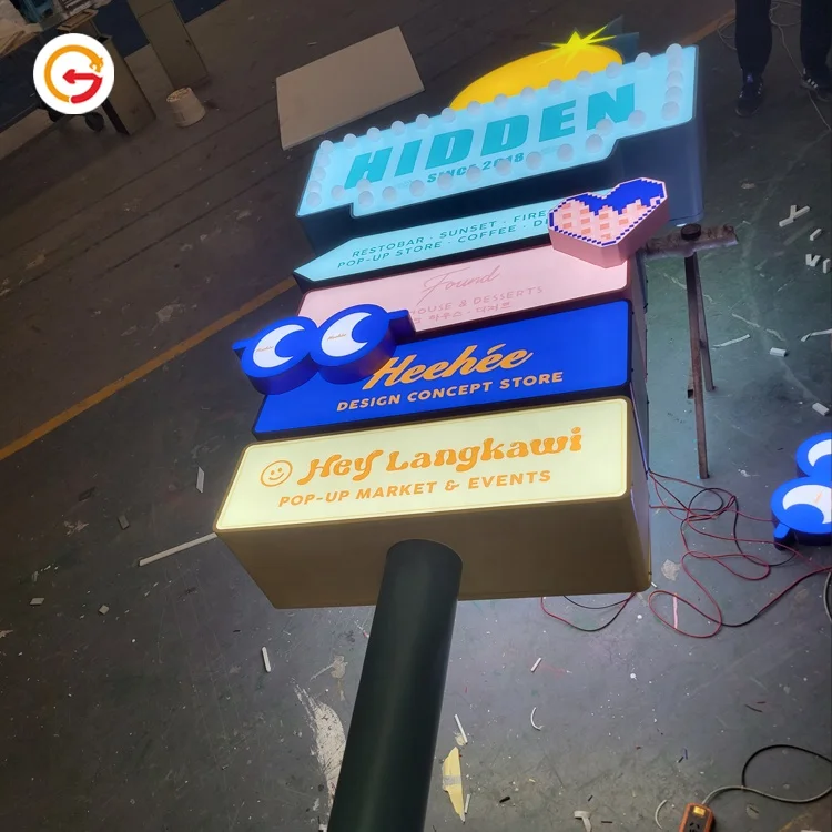 JAGUARSIGN Manufacturer Custom Outdoor Illuminated Pole Signs Store Shop Decoration Advertising LED Pole and Pylon  Signs