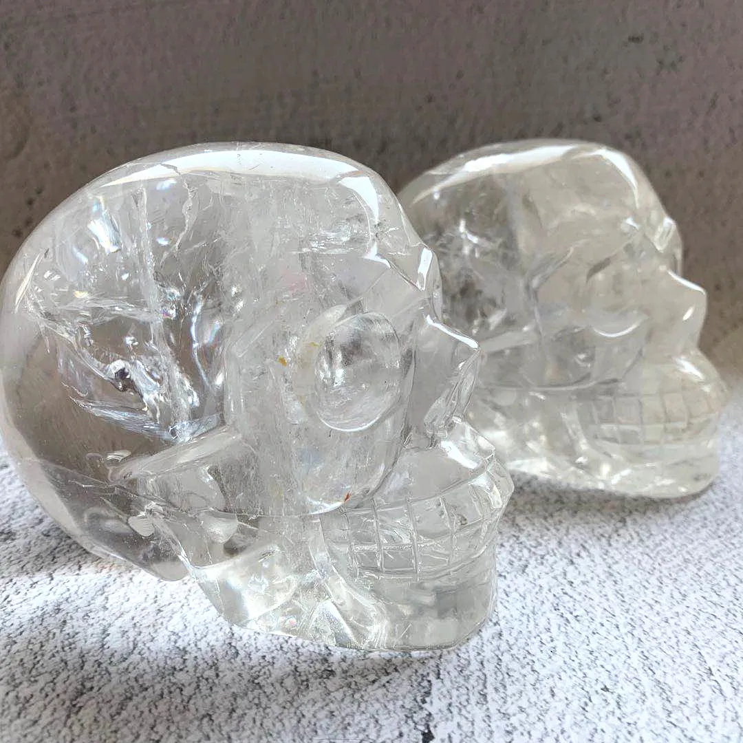 Hot Sale Reiki Gemstones Natural Clear Quartz Skulls Crystals Healing Stones For Decoration