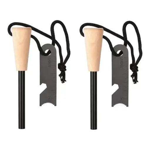 Magnesium Fire Stick Fire Starter rod 2 in 1 flint Camping Hiking Hunting Emergency Rescue