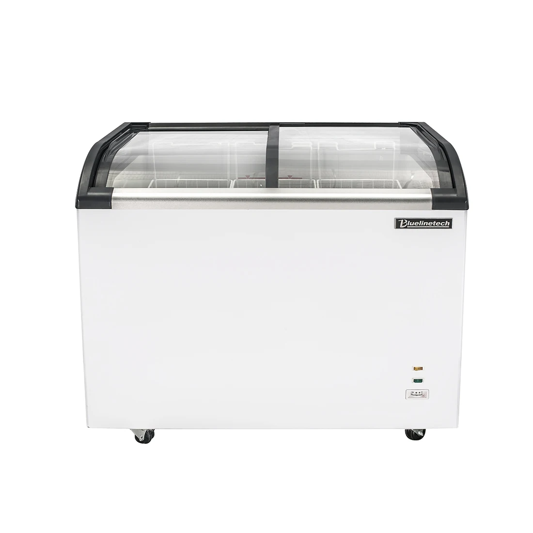 Supermarket Curved Glass Door Meat Showcase Commercial Island Chest Freezer