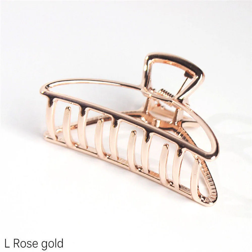 Women Girls Geometric Hair Claw Clamps Hair Crab Moon Shape Hair Clip Claws Solid Color Accessories Hairpin T1271