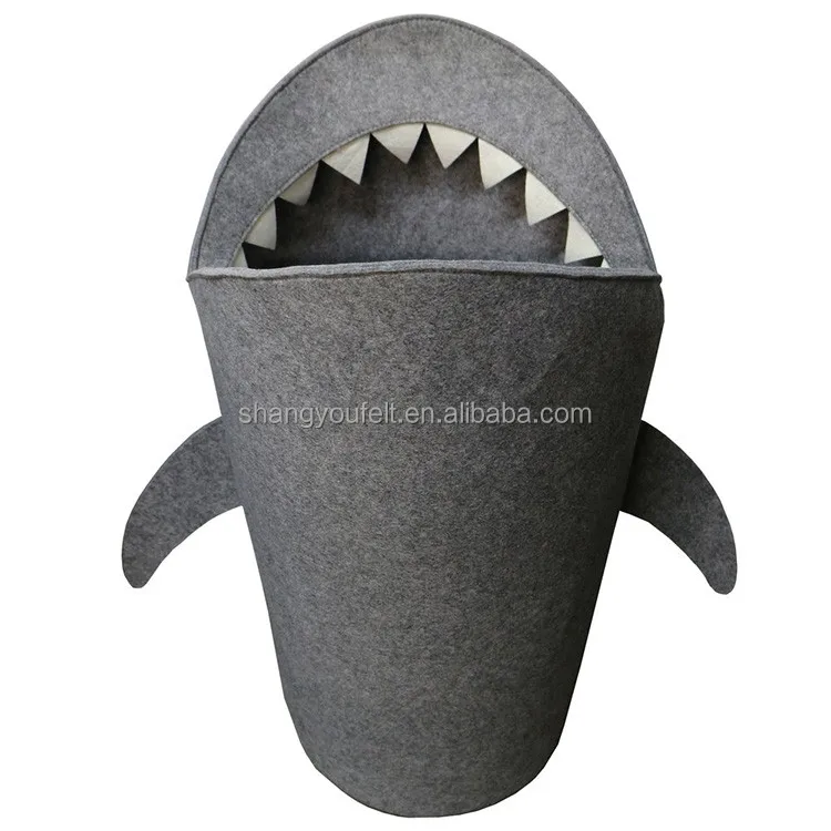 Felt Large Shark Bucket laundry basket bag Storage Toy Box