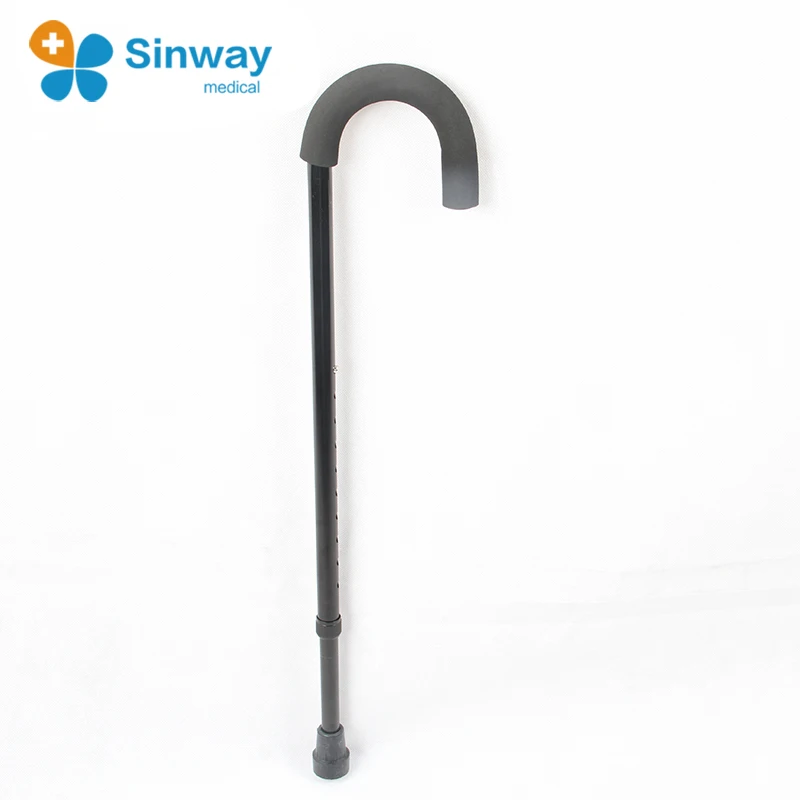 Black Aluminum Walking Stick Cane with standard handle