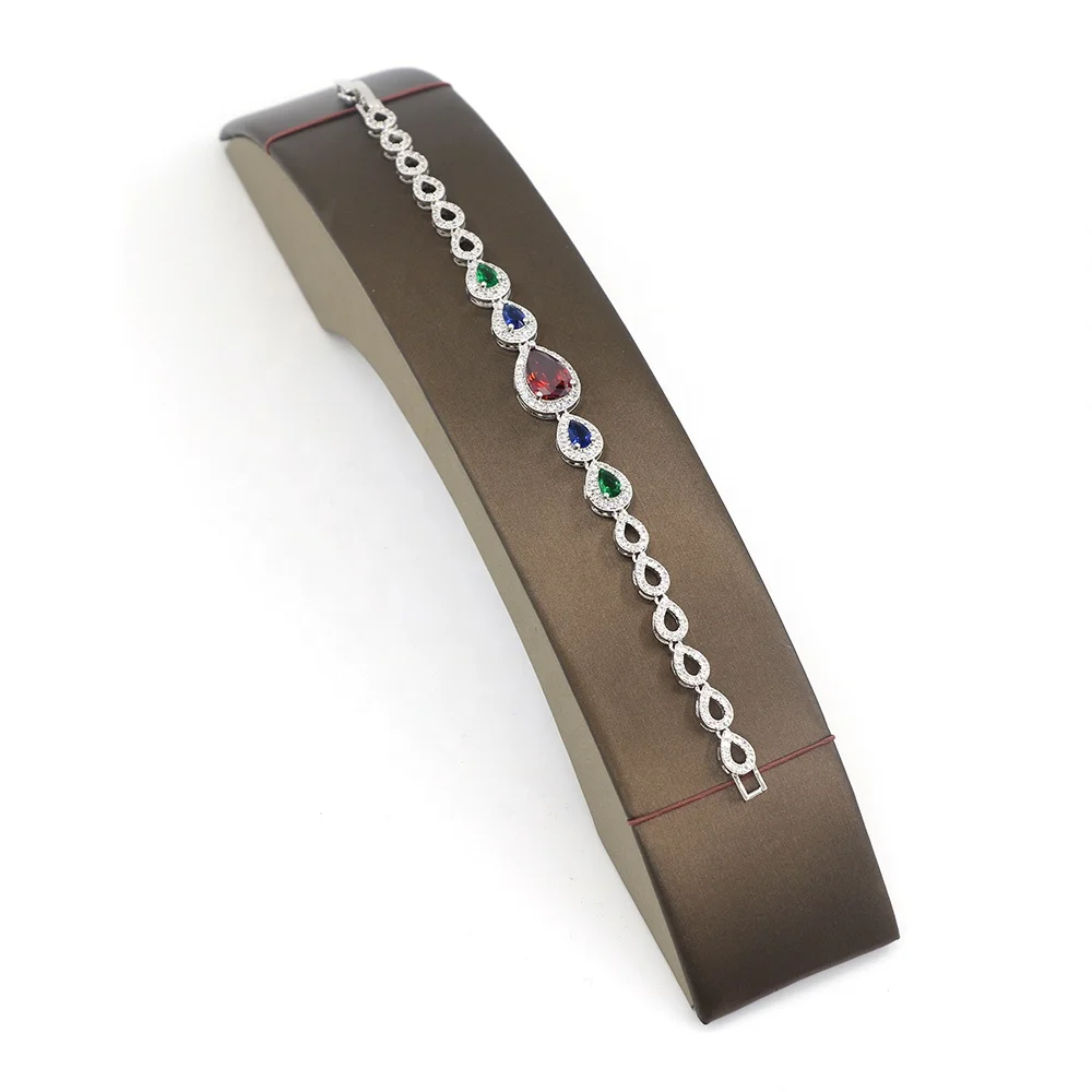 Bedazzled Western Classic Fashion Design Costume Jewelry In Cubic Zirconia Green&Blue Color Necklace Jewelry Set For Party Prom