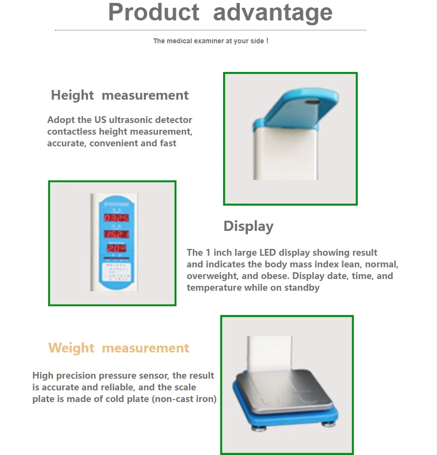 Medical weight height bmi scale with QR code scanner for hospitals pharmacies