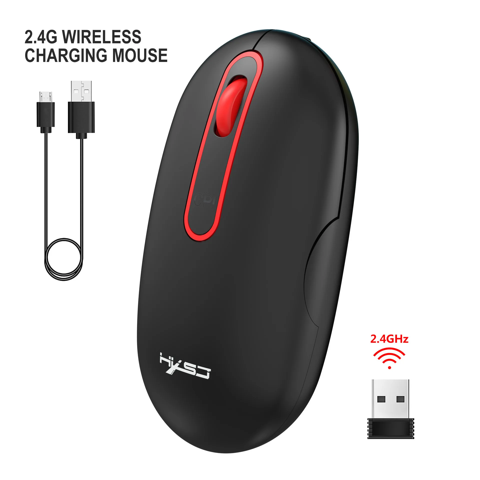 Rechargeable Bluetooth Wireless Mouse with 2.4GHz USB RGB 1600DPI Mouse for Computer Laptop Tablet PC Macbook Gaming Mouse Gamer