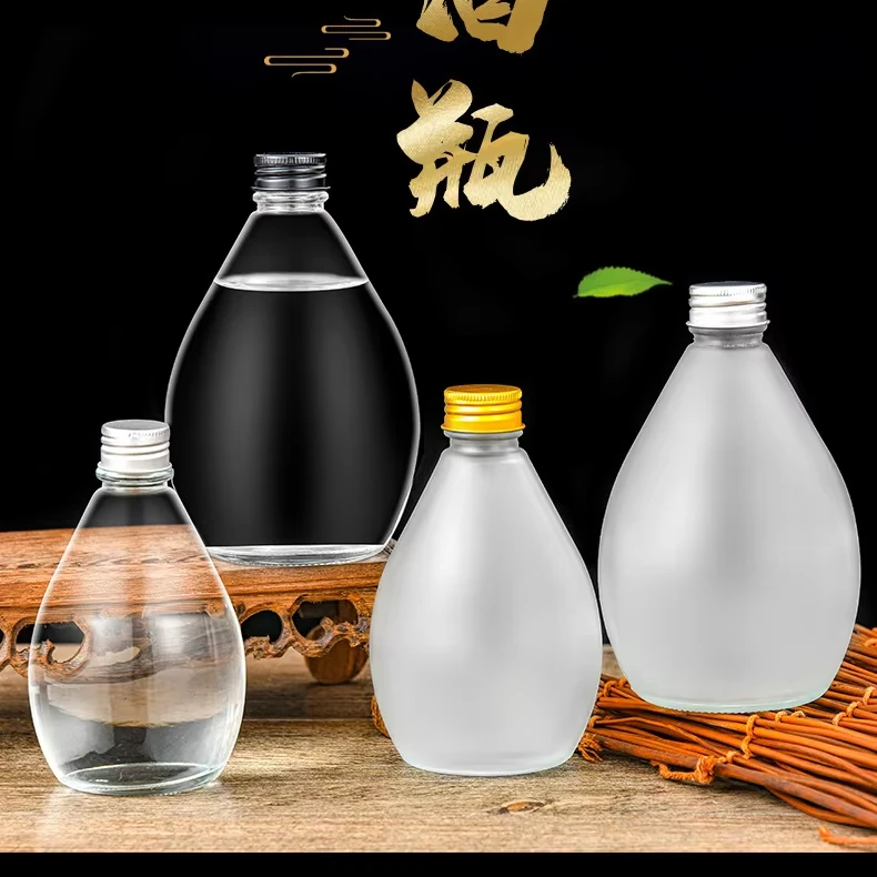 White wine bottle clear glass empty wine bottle household sealed fruit wine green plum