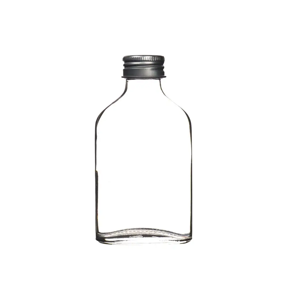 
Wholesale Logo printing 100ml 200ml 250ml 350ml Flat pocket Coffee Juice Glass Bottle Milk Cold Brew Bottles With Aluminium Cap 