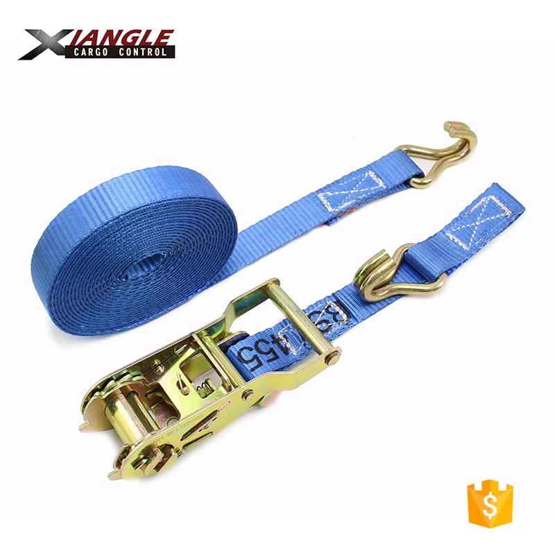 1inch polyester cargo motorcycle ratchet tie down straps with D ring tie down truck ratchet straps pallet lashing strap