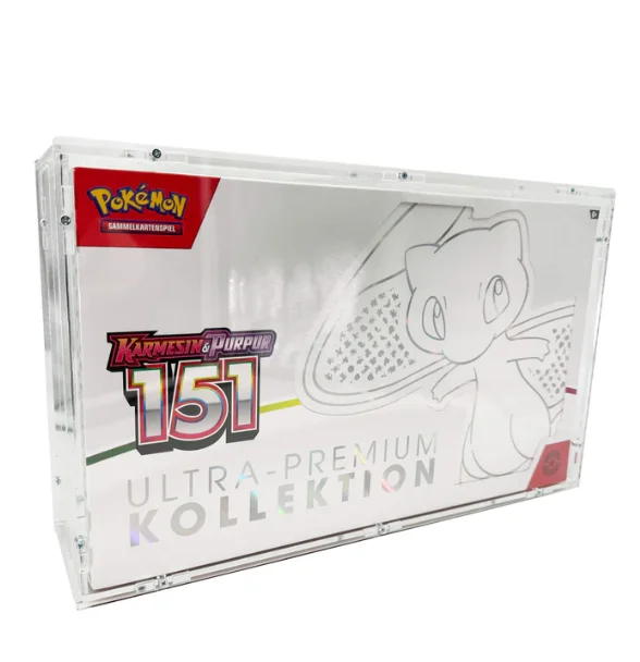 Hot Selling Transparent Stackable Acrylic Pokemoned Tcg Box Booster Display Protector With Magnetic Lid