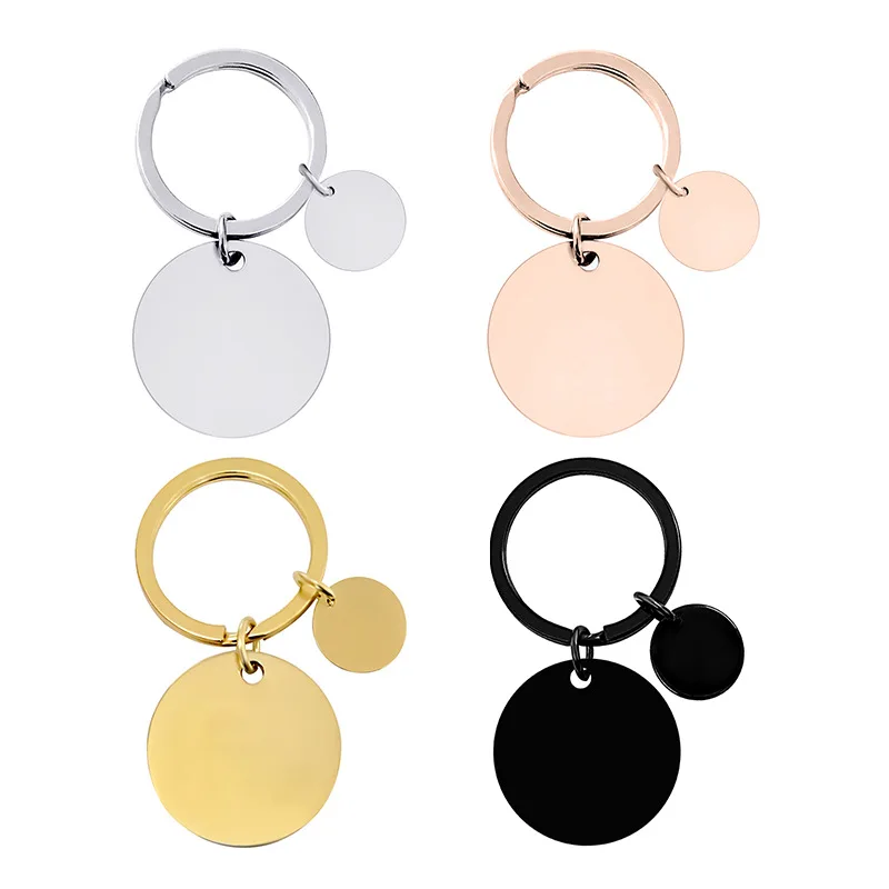 Ready To Ship  Knot Chain Diy Custom Holiday Gifts Multi-color Size Round Card Hanging Metal Key Chain