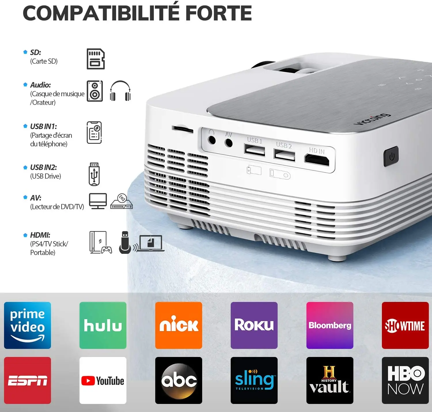 Wholesale Android 8.0 system Mini 720P Support 1080P LCD Projector For Home Theater Cinema Projector