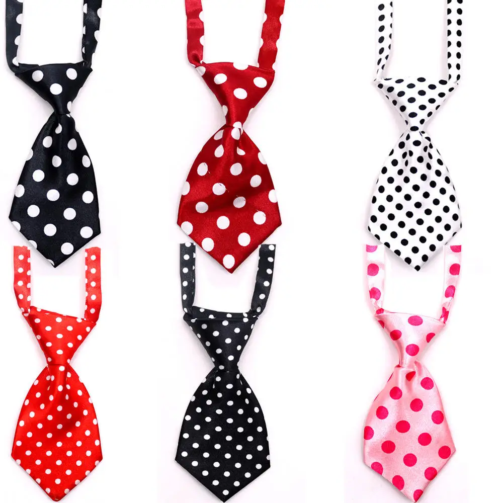 Wholesale Custom Adjustable Grooming Strap Pet Cat Dog Bow Silk Neck Tie Necktie For Collar