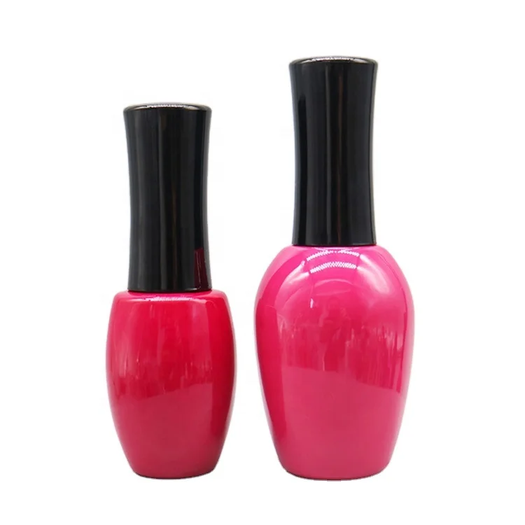 Fancy design 8ml Empty red Varnish nail gel polish bottle nail polish glass bottle manufacturer with black cap brush