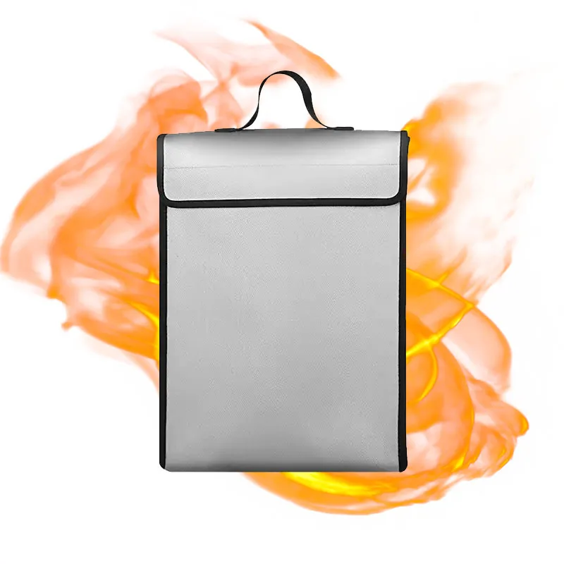 Custom Safe Coated Fiberglass Fire Resistant Waterproof Money File Fireproof Document Storage Bag