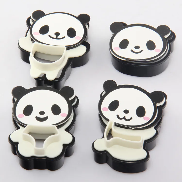
Hand Cartoon Panda Cookies Cutter Stamp Rvs Biscuit Mould Set Baking Tools Cutter Tools Cake Decoration 4pcs/set Bakeware Mold 