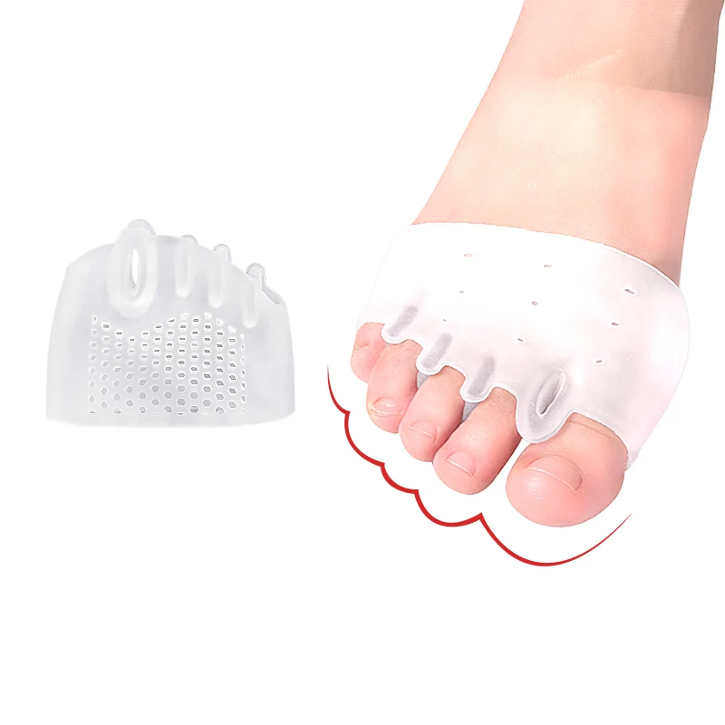 Comfort Shock Absorbing Split Toe Forefoot Pad Toe Separator Metatarsal Pad5 Hole Toe Separator Hallux valgus