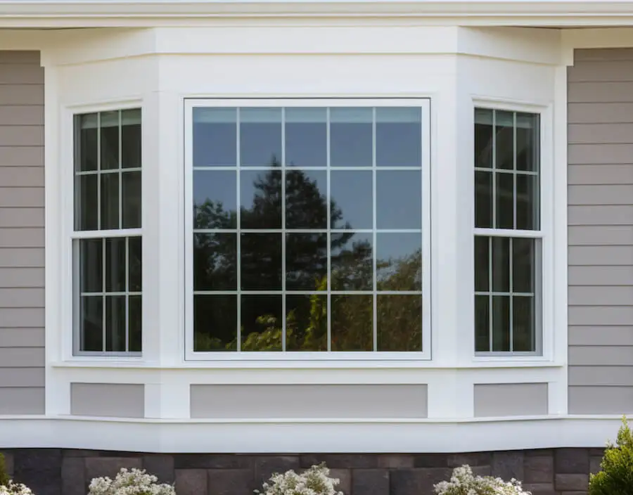 US Modern Bay Large French Aluminium Upvc Double Glazed Glass Black And White Vinyl Grid Balcony Luxury Windows and Doors