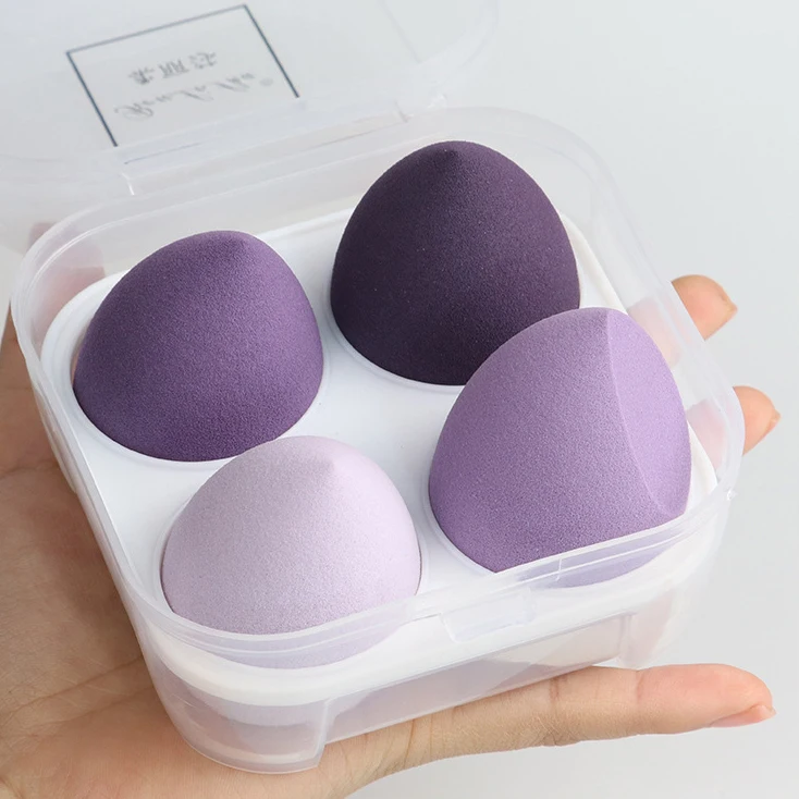 private label package cosmetics Sponge 4pcs makeup blender sets beauty foundation non latex makeup sponge puff