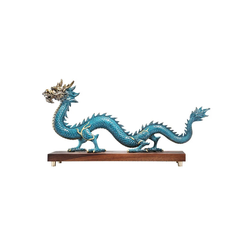 Handicraft fengshui dragon custom design metal art craft brass colorful home fengshui ornaments with high quality