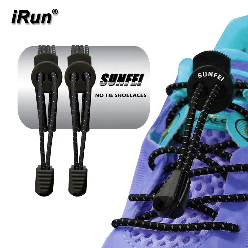 iRun  Barcode Lock System Manufacturer Expand Laces No Tie Shoelaces Pair Locking Lazy Laces Running Shoes Private Label