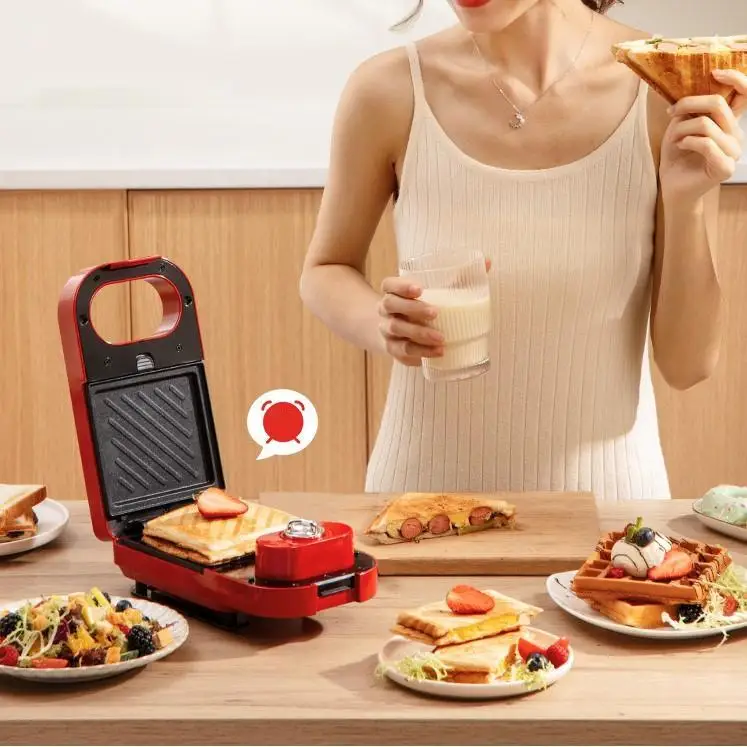 Electric Timed Breakfast Maker Waffle Maker Wholesale High Quality Low Price OEM Multifunctional Kitchen Sandwich Maker