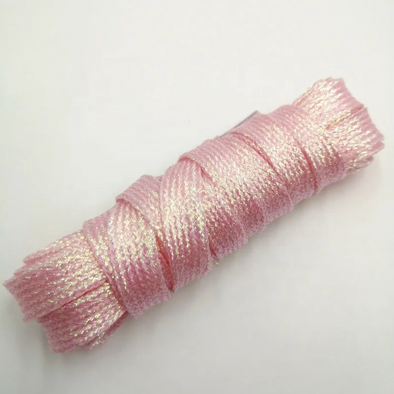 Glowing in the light silver metallic gold glitter shoe laces