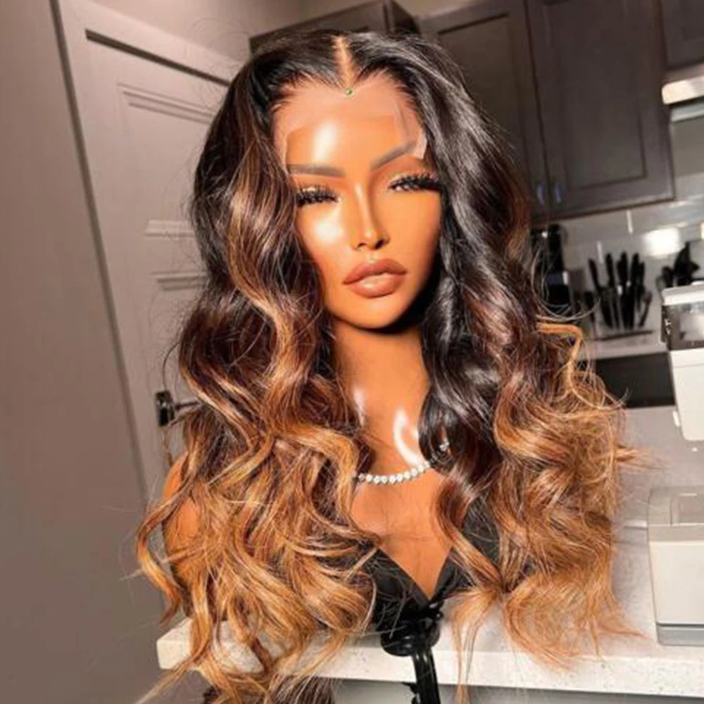 Brazilian Hair HD Lace Frontal Wig Ombre Body Wave Wigs Virgin Human Hair Transparent Lace Front Wigs For Black Women