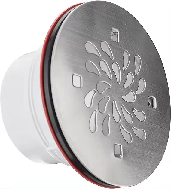 Solvent Weld with ABS white Drain body Durable Use for 2 inches pipe Nickel Brushed Shower Floor Drain