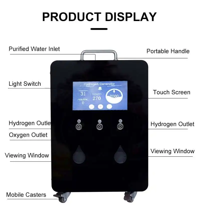Ur-health Hydrogen Gas Inhaler Portable Hydrogen Inhalation Machine 600ml 900ml 3000ml Hydrogen Oxygen Machine