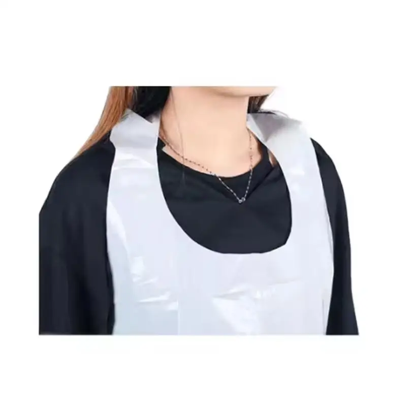 Disposable PE CPE Biodegradable Sleeveless Apron Sanitary Kitchen Tool for Cooking Cleaning Health Safety Food Commercial Buyers