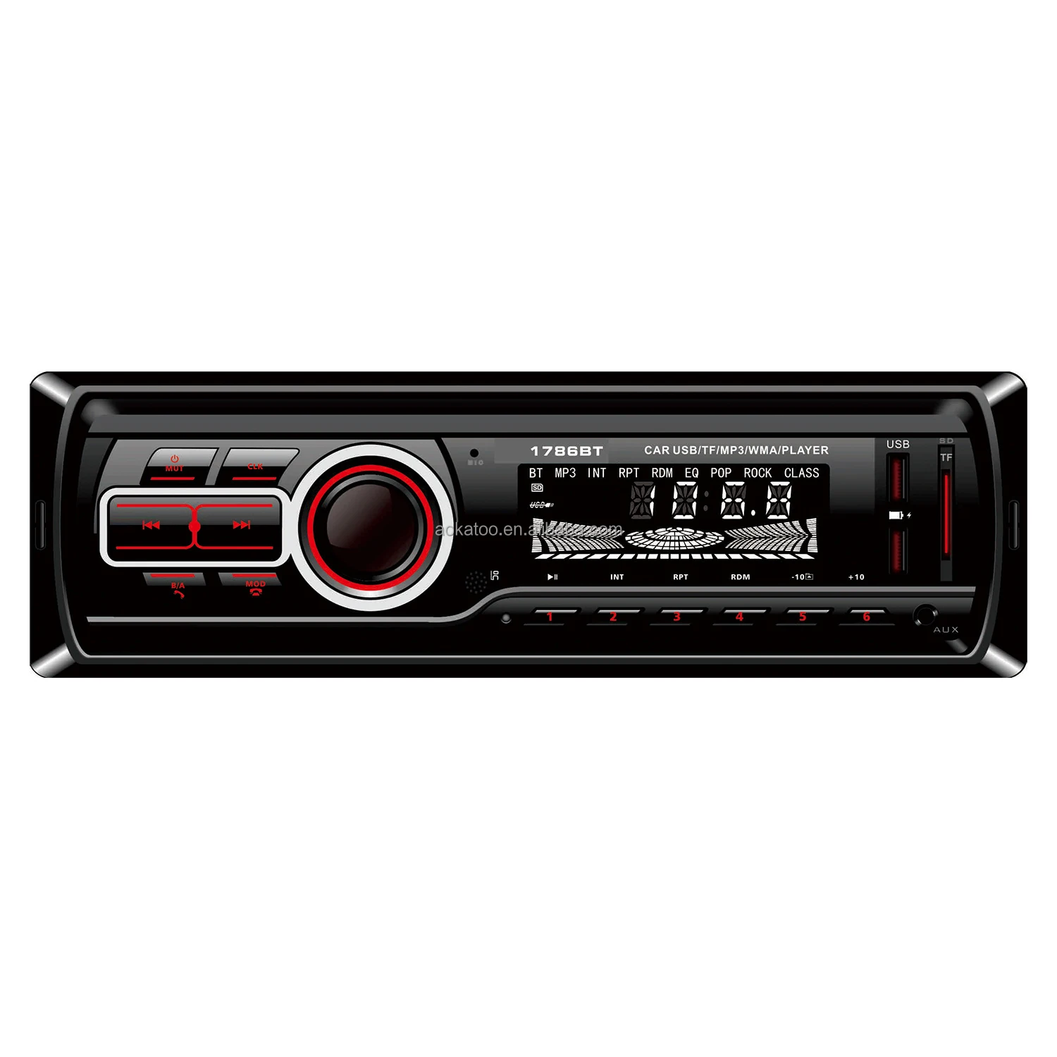 Car Stereo 1 Din BT Car Radio Receiver Audio and Hands-Free Calling Built-in Microphone usb mp3 player fm radio