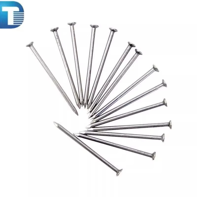 Flat Head Common Iron Nails Polished Steel Nail Smooth Shank Carbon Steel Material Cupped