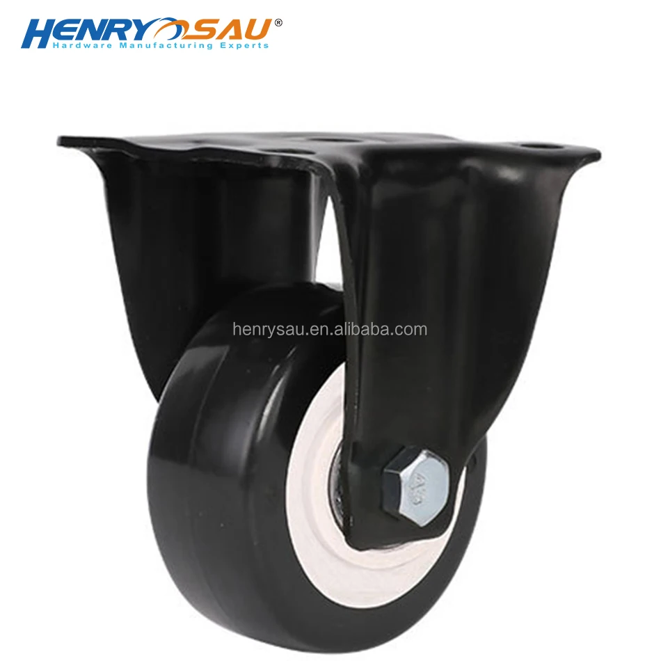 quiet cargo rack 2 inch black PVC caster wheel network cabinet office golden diamond 50mm rigid caster with double ball bearings