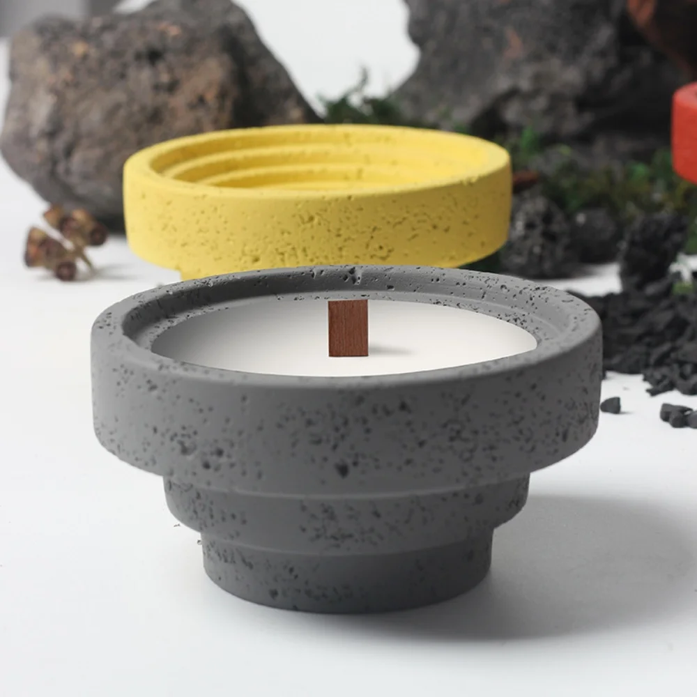 Wholesale Artisanal Empty Cement Ceramic Candle Cups Handcrafted & Unique Ideal for Boutique Candle Makers