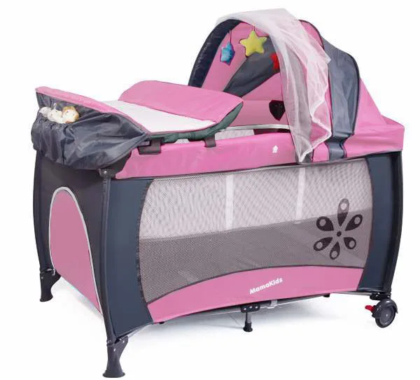 Mamakids S12-7 gray grey ash  american folding baby swing bed easy take travel playpen