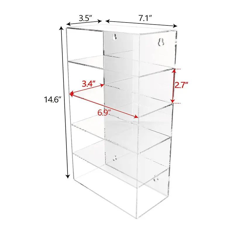 Wall mount acrylic glasses display box cabinet rack Wall-mounted glasses display case for retail optical shop
