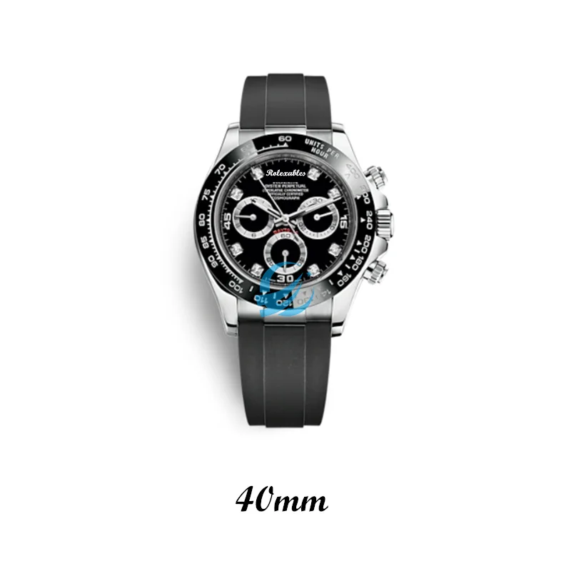 Wholesale Custom Mechanical Watches Daytone Luxury Diamond Watch Silicone Strap RLX Style