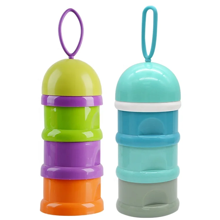 3 Layers Milk Powder Box Portable Non-Spill Stackable Baby Snack Storage Case Baby Formula Dispenser Container