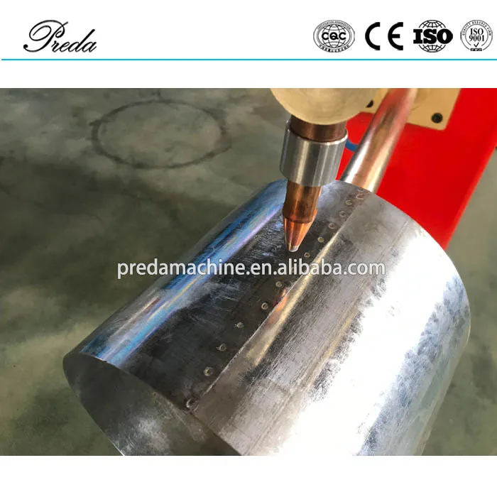 Round pipe sheet seam spot welding machine with 600mm arm