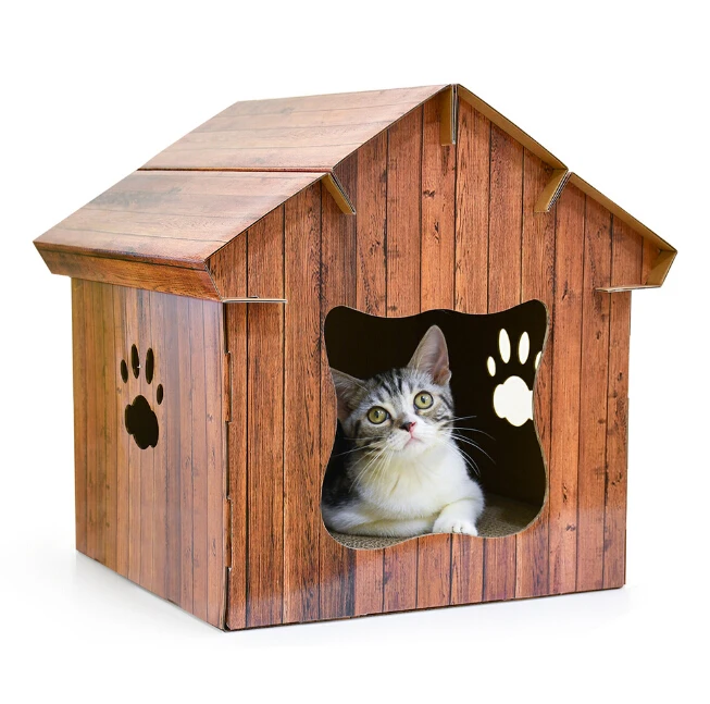2020 Hot Sale Pet Scratcher Cardboard Indoor Cat House PET Toys CATNIP Toys Eco-friendly