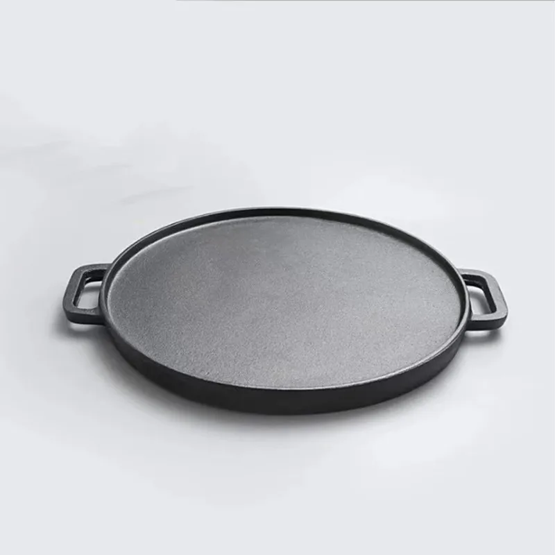 Round grill pan Korean barbecue pan Medical stone iron plate cooking induction cooker non-stick frying pan outdoor camping