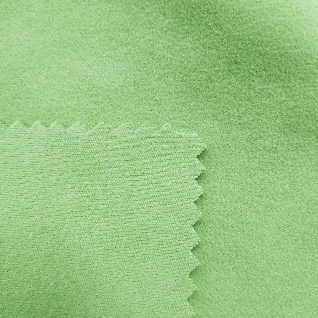 Low MOQ High Quality Custom Color Recycled Polyester Spandex Fleece Knit Brushed Fabric For Sweater