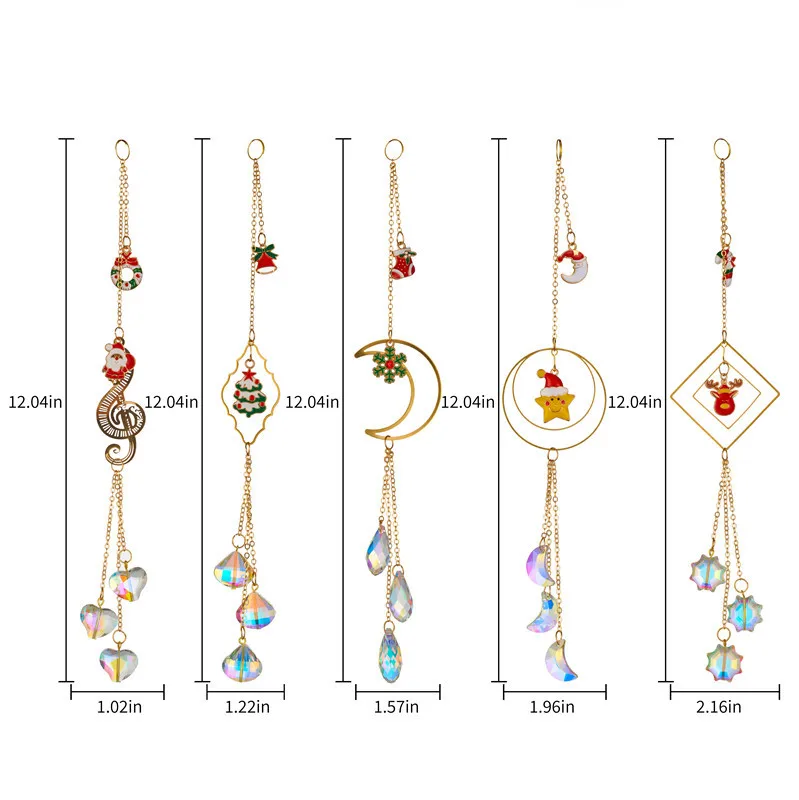 New AB colorful custom clouds moon shaped home Christmas decoration hanging pendant glass crystal sun catcher