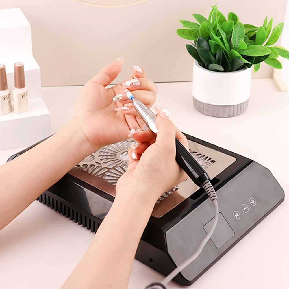 New Low Noise Nail Tech Table 85W Powerful Vacuum Dust Polish Collector Fan Filter for Nails