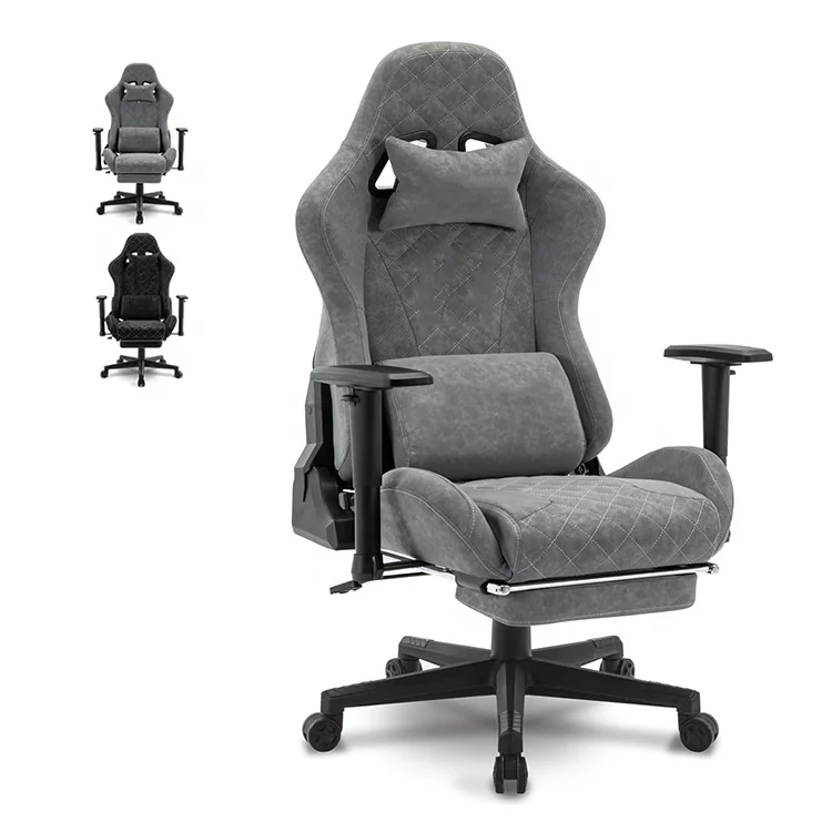 High Quality Ergonomic 6 Point Massage Green Leather Racing Computer Reclining Swivel Gaming Stuhl Gamer Chair with 4d Armrests