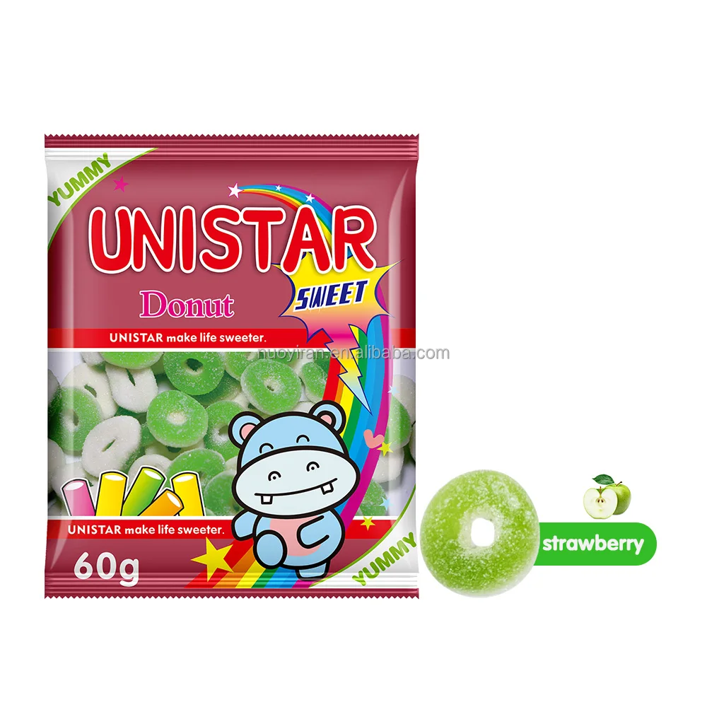 Chinese manufacturer high quality and cheap Bulk support customization Apple donuts Gummy candy