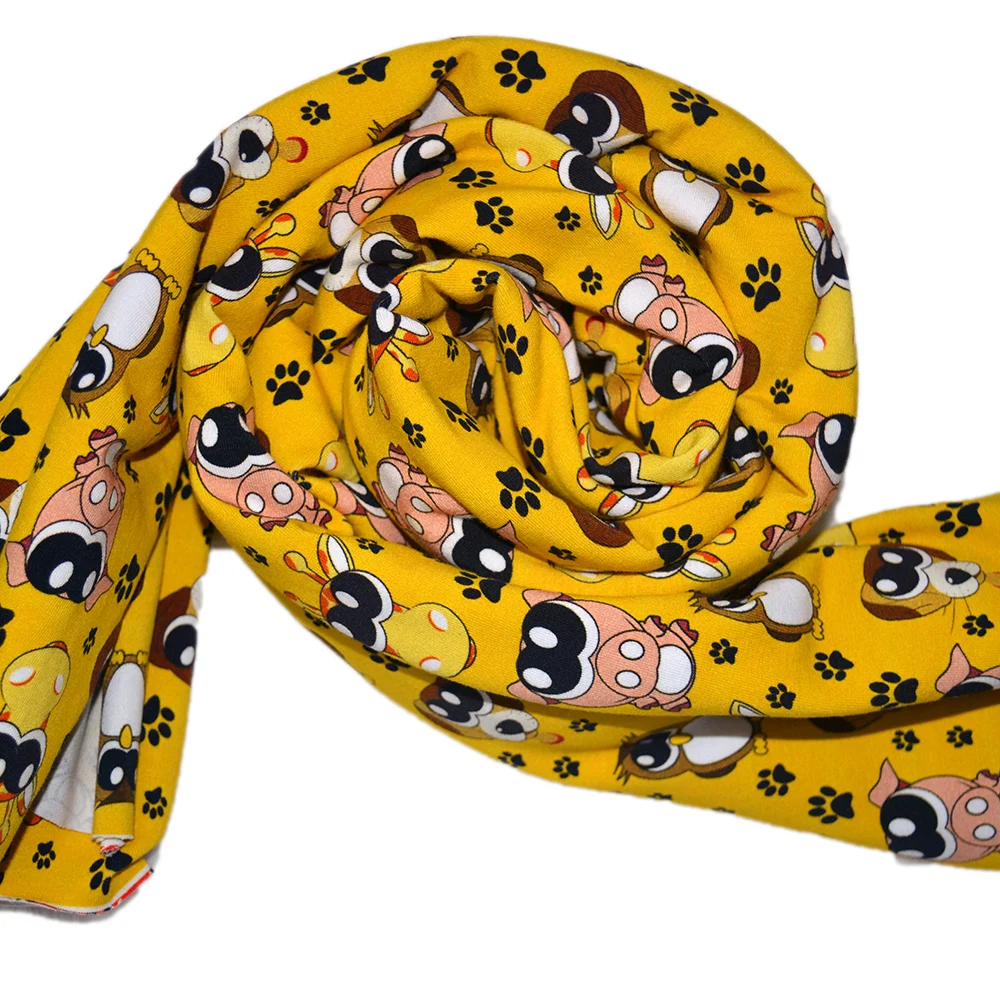 Cotton Fabric Digital Printed Custom Digital Printing 95 Cotton 5 Spandex Knitted Fabric For Kids